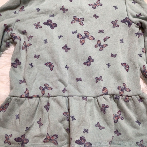 Osh Kosh Butterfly Peplum Ruffle Jogger Hoodie Set Light Blue Aqua 5 5T 4 Spring - Picture 3 of 8